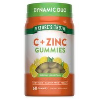 Nature's Truth Vitamins C + Zinc Gummies Natural Lemon Flavor Dietary Supplement, 60 count