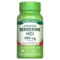 Nature's Truth Vitamins Advanced Berberine HCl Dietary Supplement, 500 mg, 60 count, 60 Each