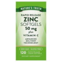 Nature's Truth Rapid Release Zinc 50 mg plus Vitamin C Softgels