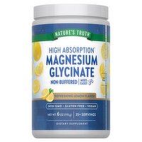 Nature's Truth Refreshing Lemon Flavor High Absorption Magnesium Glycinate Dietary Supplement, 6 oz