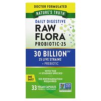 Nature's Truth Daily Digestive Raw Flora Probiotic-25 Dietary Supplement, 33 count