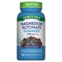Nature's Truth Delicious Sour Grape Flavor Magnesium Glycinate Gummies Dietary Supplement, 120 count