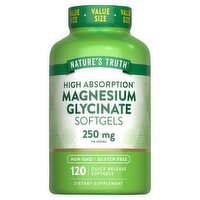 Nature's Truth High Absorption Magnesium Glycinate Softgels Dietary Supplement, 120 count