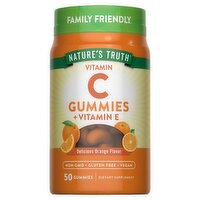Nature's Truth Vitamin C Gummies + Vitamin E Delicious Orange Flavor Dietary Supplement, 50 count