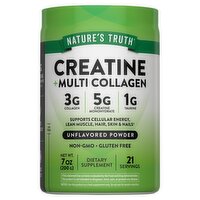 Nature's Truth Creatine + Multi Collagen Unflavored Powder Dietary Supplement, 7 oz