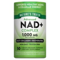 Nature's Truth Advanced NAD+ Complex Multi Collagen + Resveratrol Dietary Supplement, 50 Count