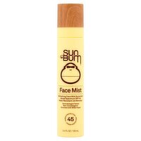 Sun Bum Refreshing Face Mist Sunscreen Broad Spectrum SPF 45 Face Mist, 3.4 fl oz