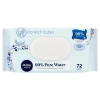 Millie Moon 99% Pure Water Wipes, 72 Count