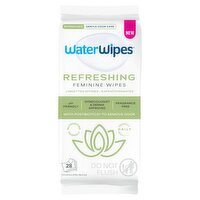 WaterWipes Refreshing Feminine Wipes, Stay Fresh On-The-Go, pH Friendly for Daily Intimate Care 28ct