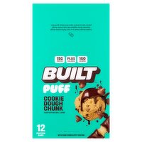 Built Puff Cookie Dough Chunk Protein Bars, 1.55 oz, 12 count