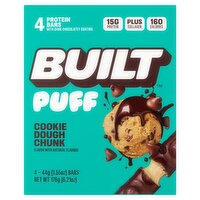 Built Puff Cookie Dough Chunk Protein Bars, 1.55 oz, 4 count