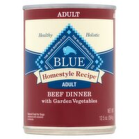 Blue Homestyle Recipe Beef Dinner with Garden Vegetables Adult Natural Food for Dogs, 12.5 oz, 12.5 Ounce