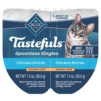 Blue Tastefuls Chicken Entrée Savory Paté Natural Food for Cats, 2 count, 1.3 oz