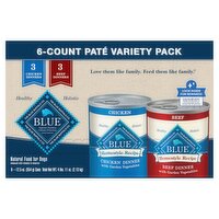 Blue Buffalo Homestyle Recipe Natural Food for Dogs Variety Pack, 12.5 oz, 6 count