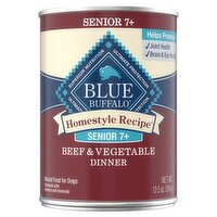 Blue Buffalo Homestyle Recipe Senior 7+ Beef & Vegetable Dinner Natural Food for Dogs, 12.5 oz