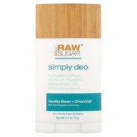 Raw Sugar Vanilla Bean + Charcoal Simply Deo, 2.7 oz, 2.7 Ounce