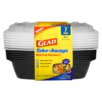 Glad 38 Oz Rectangle Take-Aways Meal Prep Containers, 7 count, 7 Each