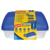 Glad Take-Aways Food Storage Containers, 2 count, 2 Each