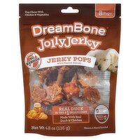DreamBone JollyJerky Jerky Pops Dog Chews with Chicken & Vegetables, 8 Count, 4.8 oz