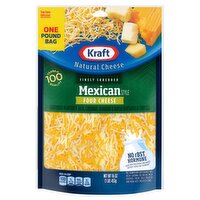 Kraft Finely Shredded Mexican Style Natural Four Cheese, 16 oz