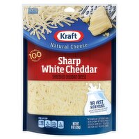Kraft Sharp White Cheddar Shredded Natural Cheese, 8 oz