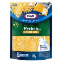 Kraft Finely Shredded Mexican Style Cheddar and Monterey Jack Natural Cheese, 8 oz, 8 Ounce