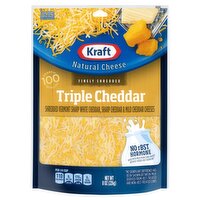 Kraft Finely Shredded Triple Cheddar Natural Cheese, 8 oz