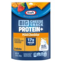 Kraft Mild Cheddar Protein+ Big Cheese Snack, 5 count, 10 oz