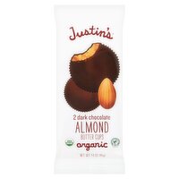 Justin's Organic Dark Chocolate Almond Butter Cups, 2 count, 1.4 oz