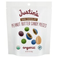 Justin's Dark Chocolate Peanut Butter Organic Candy Pieces, 4.5 oz