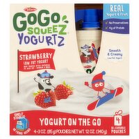 Materne GoGo Squeez Strawberry Yogurtz, 3 oz, 4 count