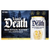 Liquid Death Mountain Water Still Drinking Water, 12 fl oz, 6 count