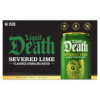 Liquid Death Severed Lime Flavored Sparkling Water, 12 fl oz, 6 count
