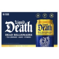 Liquid Death Dead Billionaire Tea/Lemonade, 12 fl oz, 6 count