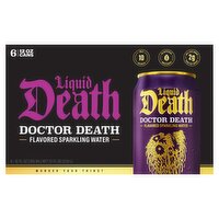 Liquid Death Doctor Death Flavored Sparkling Water, 12 fl oz, 6 count