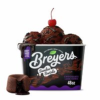 Breyers Sundae Swirls Chocolate Lava Cake Frozen Dairy Dessert, 1.5 quart, 48 Fluid ounce