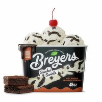 Breyers Sundae Swirls Hot Fudge Brownie Sundae Frozen Dairy Dessert, 1.5 quart