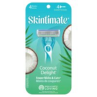 Skintimate Coconut Delight 4 Blades Scented Disposable Razor, 4 count