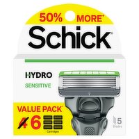 Schick Hydro Sensitive 5 Blades Razor with Cartridges Value Pack, 6 count