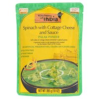 Kitchens of India Authentic Indian Spinach with Cottage Cheese and Sauce Palak Paneer, 10 oz