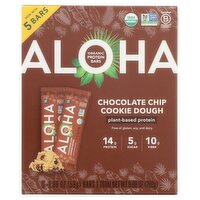 Aloha Chocolate Chip Cookie Dough Organic Protein Bars, 1.98 oz, 5 count