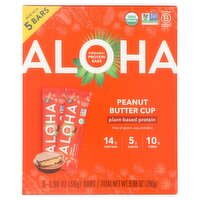 Aloha Peanut Butter Cup Organic Protein Bars, 1.98 oz, 5 count