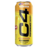 C4 Performance Energy Popsicle Zero Sugar Hawaiian Pineapple Energy Drink, 16 fl oz, 16 Fluid ounce