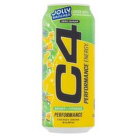 C4 Jolly Rancher Green Apple Zero Sugar Performance Energy Drink, 16 fl oz