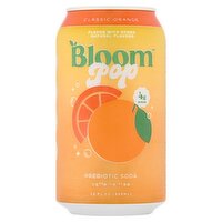 Bloom Classic Orange Pop Prebiotic Soda, 12 fl oz
