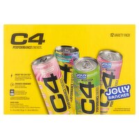 C4 Performance Energy Jolly Rancher Energy Drink Variety Pack, 12 fl oz, 12 count