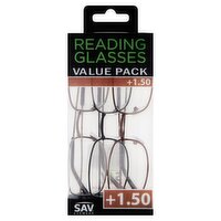 SAV Eyewear +1.50 Reading Glasses Value Pack, 1 Each