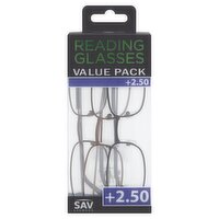 SAV Eyewear +2.50 Reading Glasses Value Pack, 3 count, 1 Each