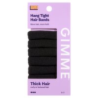 Gimme Beauty Hang Tight Thick Hair Black Hair Bands, 6 count