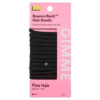 Gimme Beauty Bounce Back Fine Hair Black Hair Bands, 12 Count